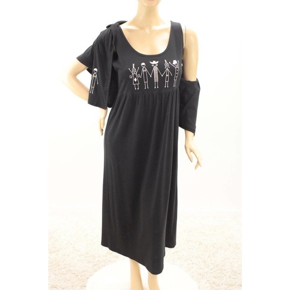 California Concepts Maxi Dress Bolero Cardigan Set Size 12 Artsy Women Graphics - Picture 5 of 13